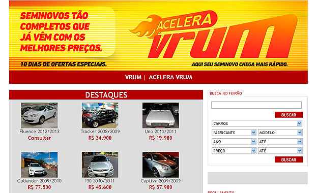 Acelera Vrum é a oportunidade de comprar um bom seminovo com condições especiais