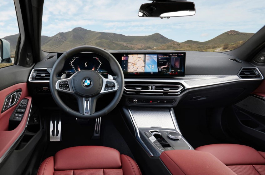 Interior do BMW Series 3 2023. 