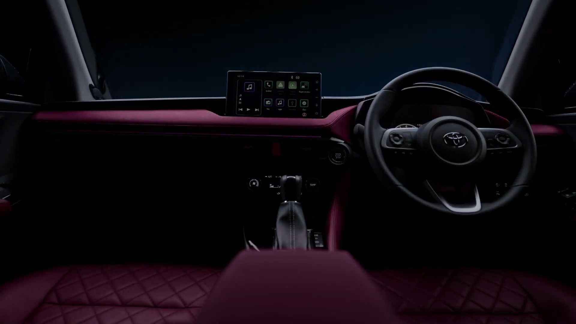 teaser do novo Toyota Yaris mostrando o painel