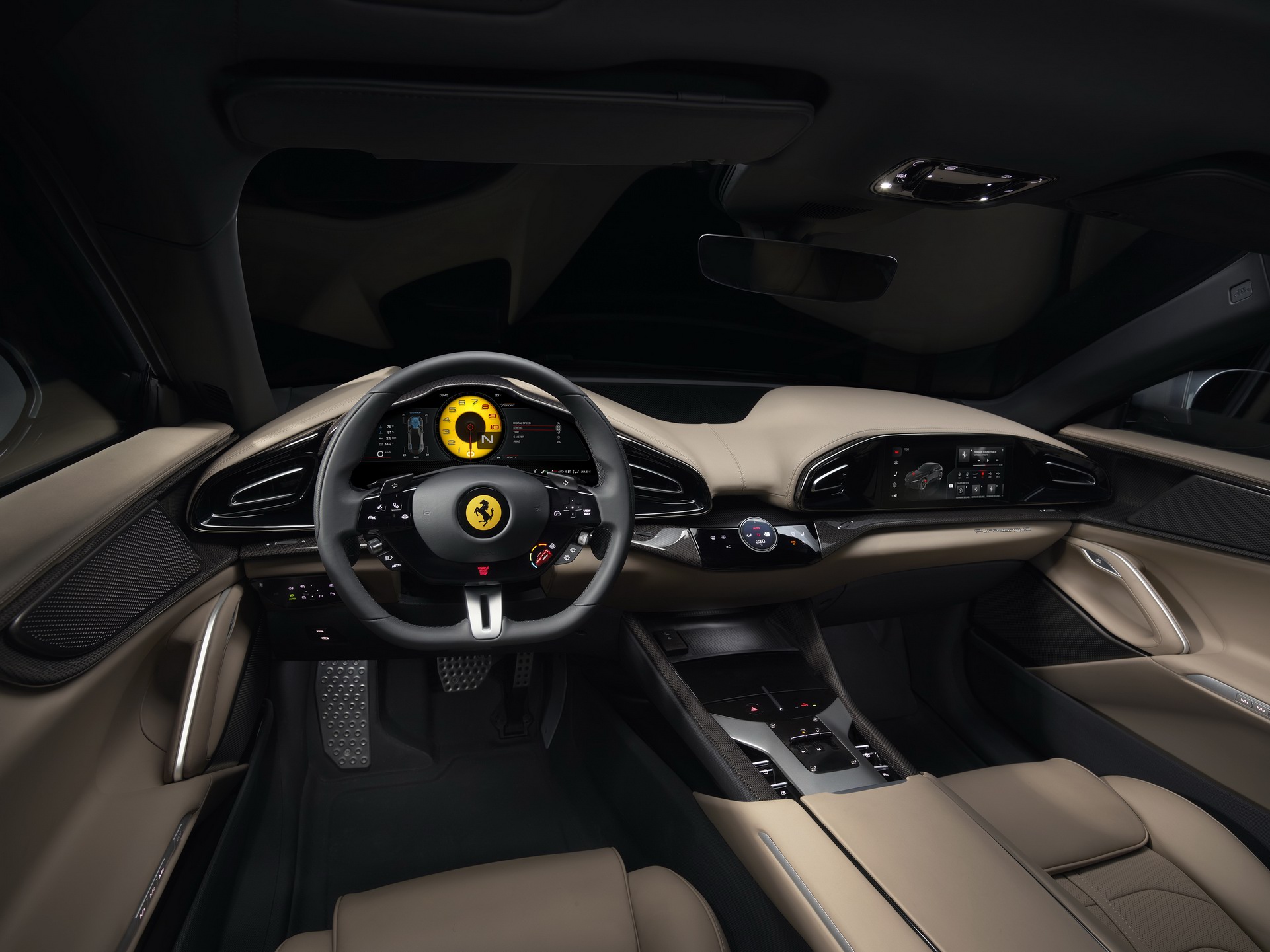 Novo SUV da Ferrari, Purosangue, interior.