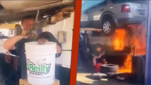 Vídeo: Mecânico causa incêndio após perfurar tanque de gasolina com furadeira