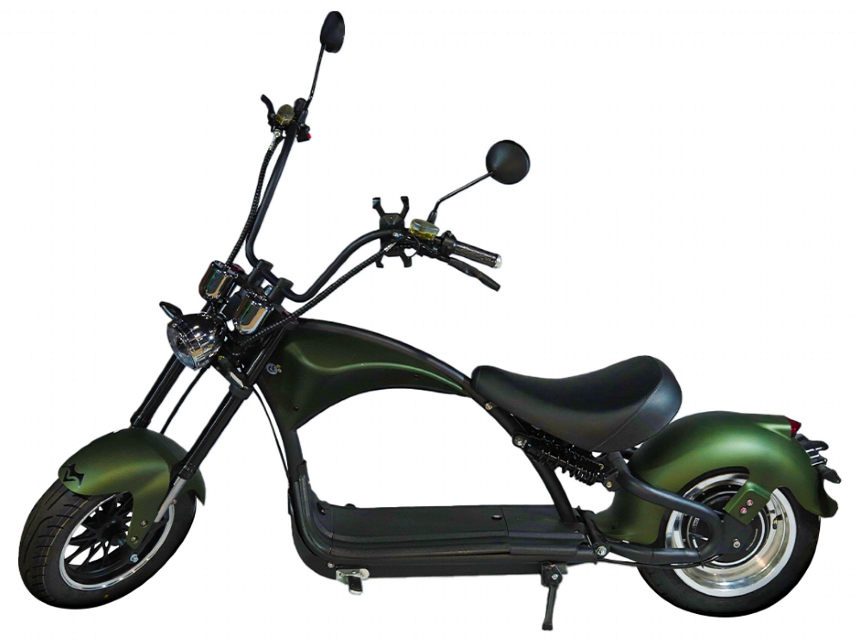 Lista de scooter elérica mais barata do Brasil, Muuv Chopper SE verde.