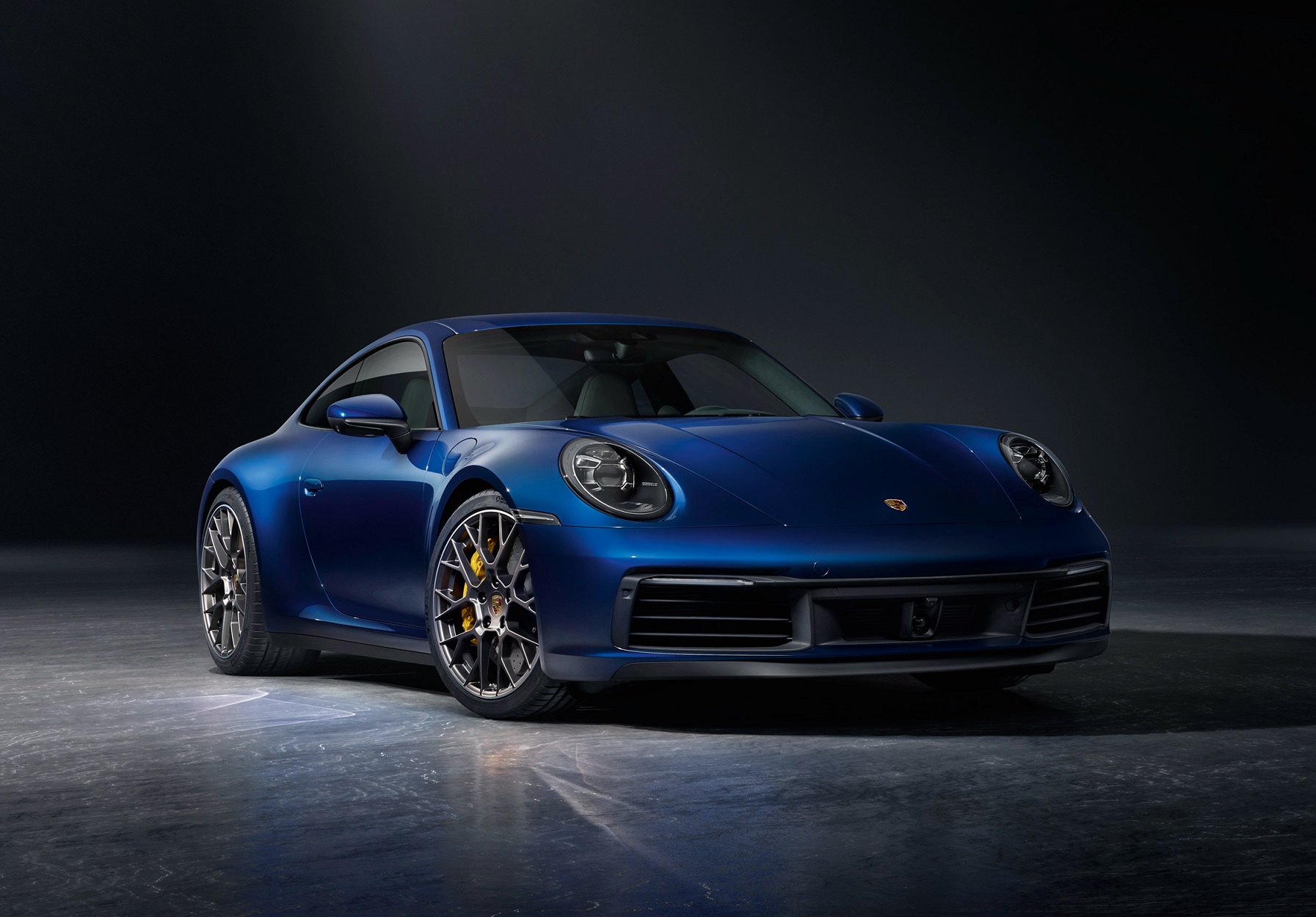 Porsche 911 2019 azul de frente