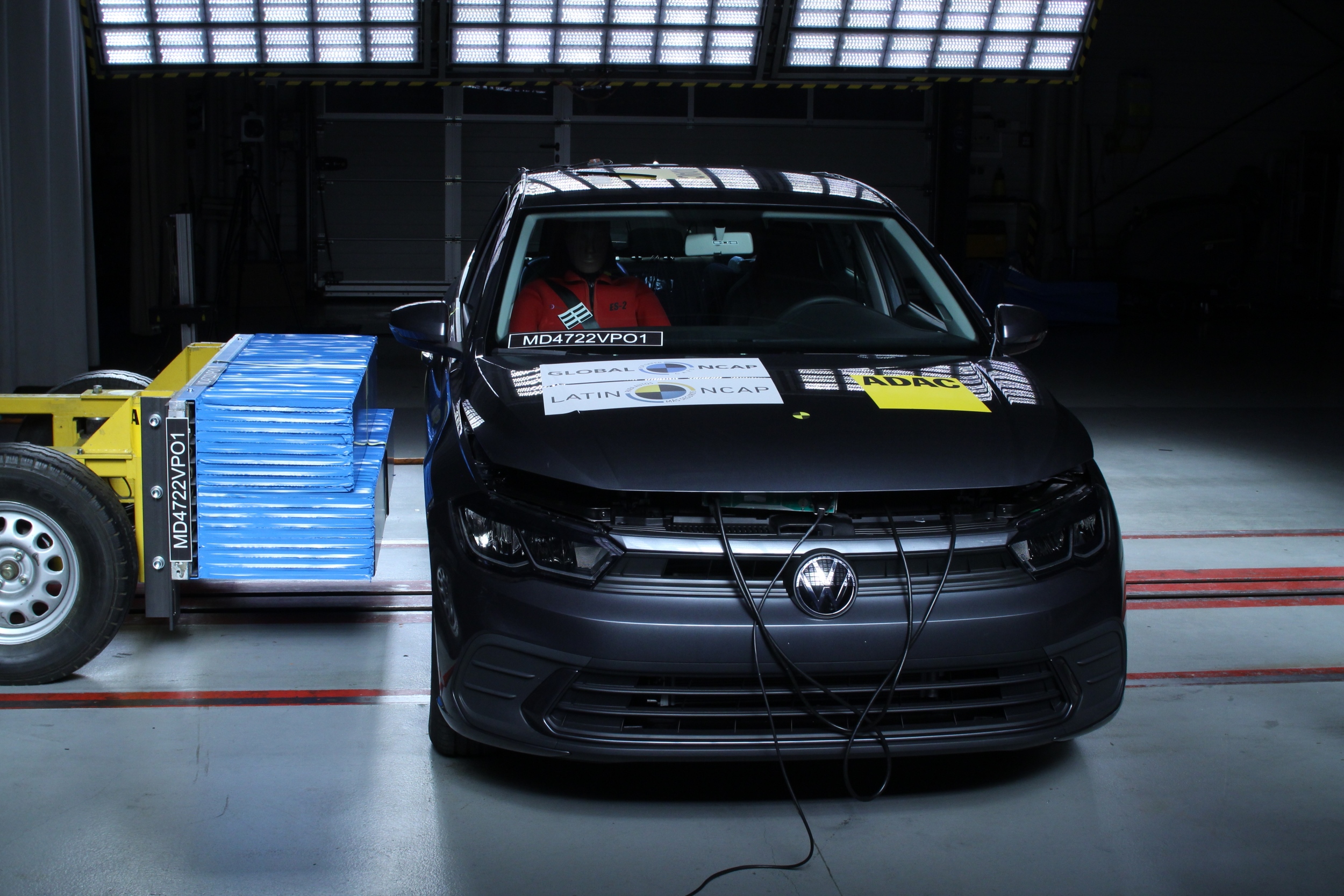 Volkswagen Polo 2023 após teste de impacto do Latin NCap.