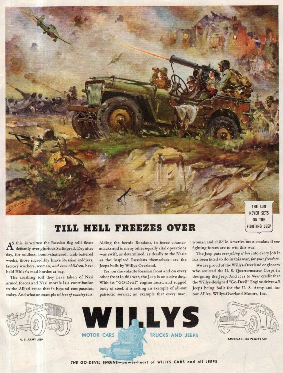 Cartaz da Jeep na 2 guerra mundial