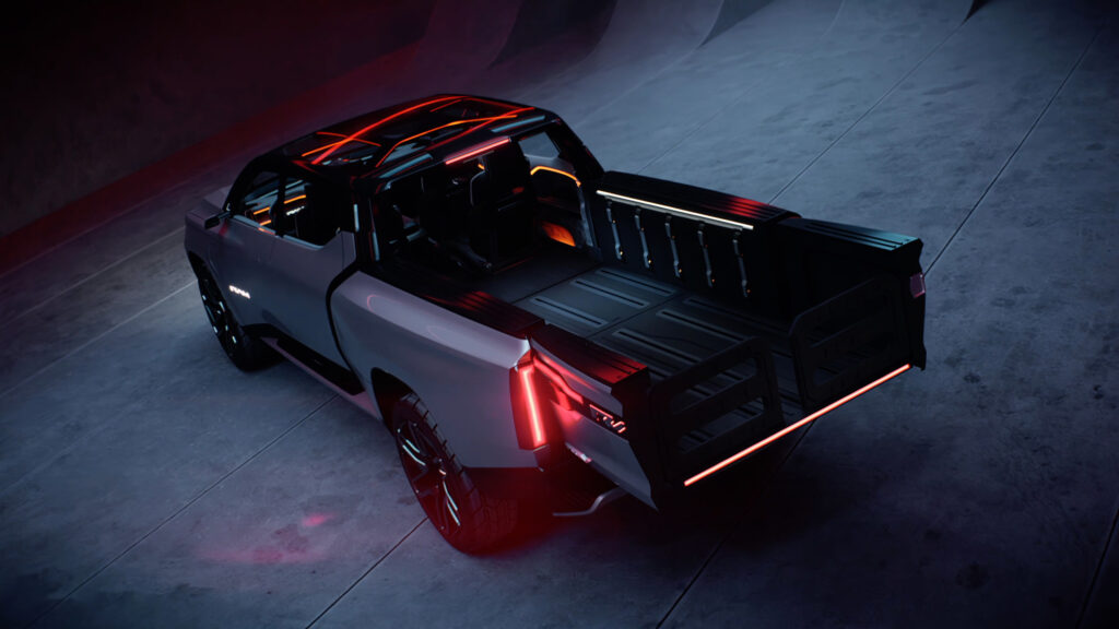 Ram 1500 Revolution Concept viewed from behind and above.