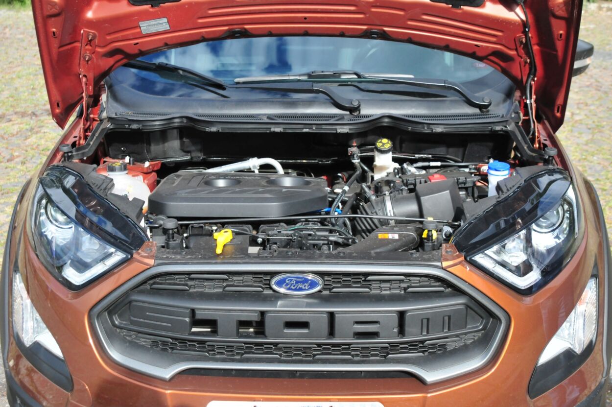 Ford EcoSport Storm modelo 2018 marrom cofre do motor