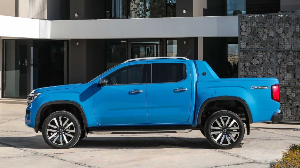 Volkswagen Amarok 2022 de lado, SUV da Amarok pode ser lançado como veículo 100% elétrico