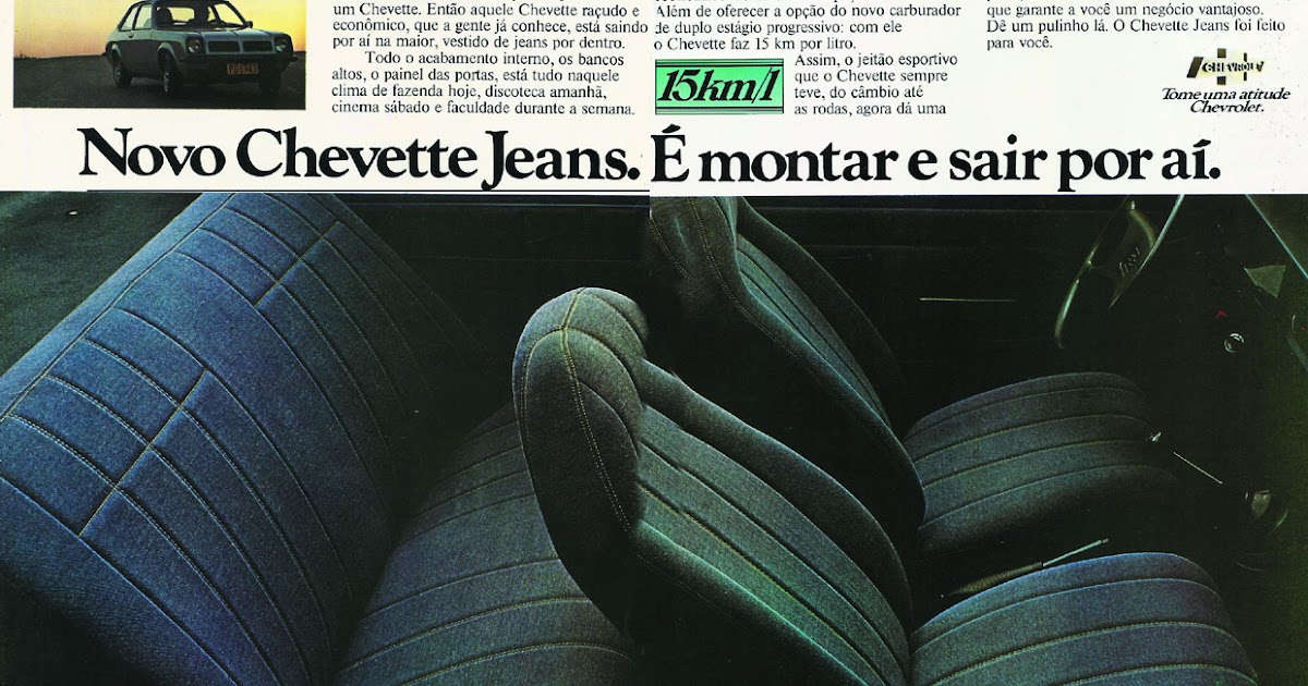 Foto mostra propaganda da General Motors sobre o Chevette Jeans 1979