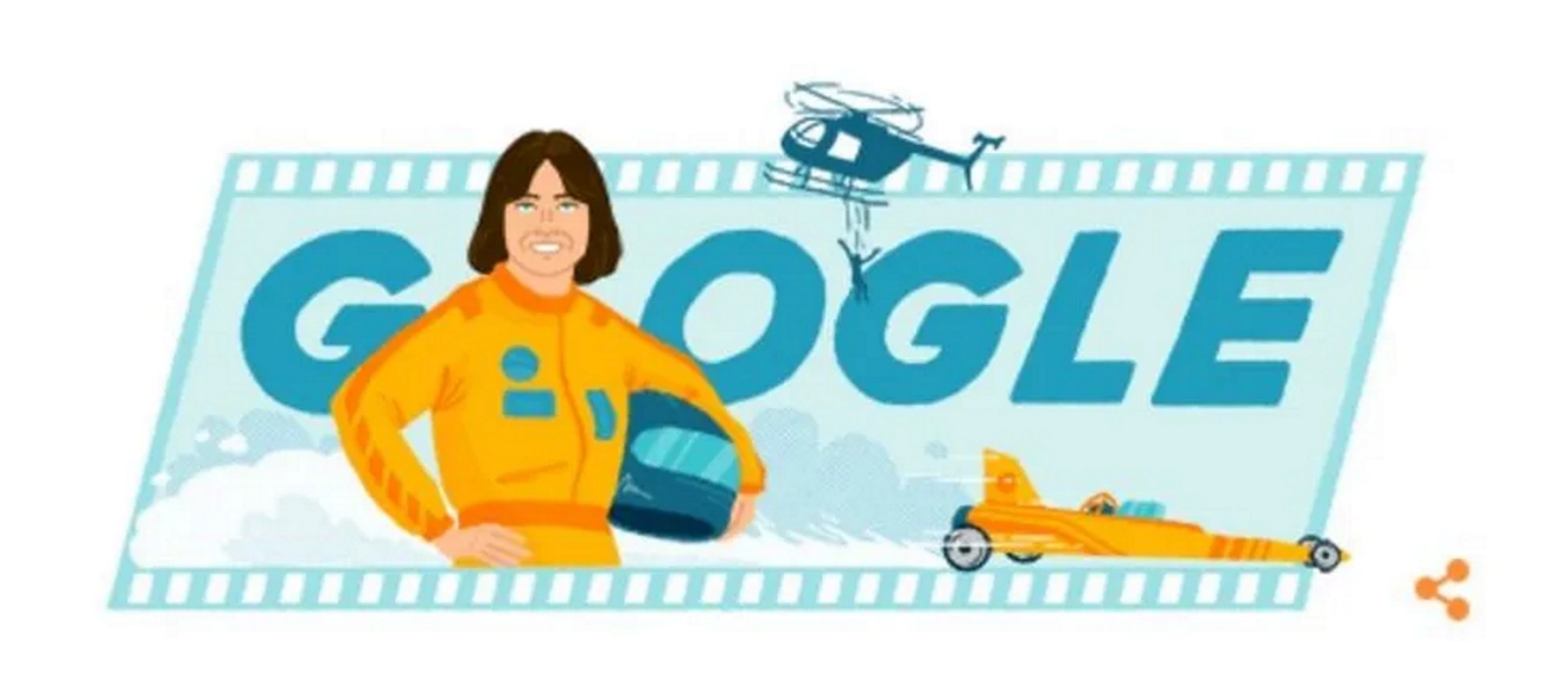 Doodle do Google com a ilustração de Kitty O'Neil