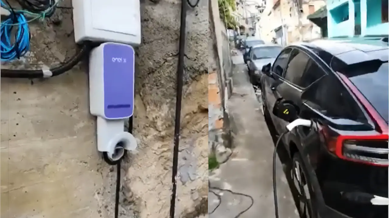 Traficantes roubam carros elétricos e montam base de carregamento na comunidade; veja vídeo