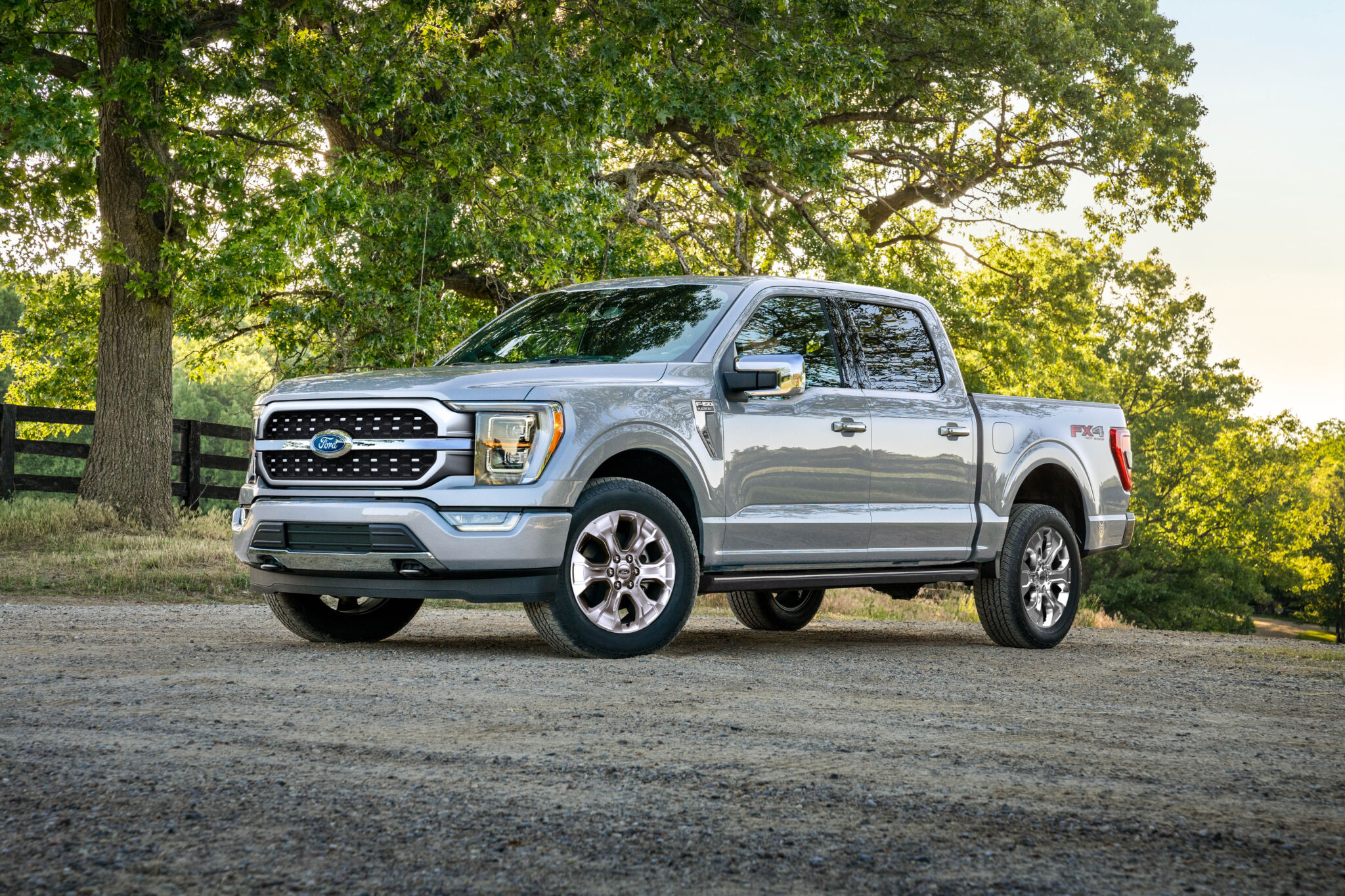 Ford F-150 Platinum cinza de frente