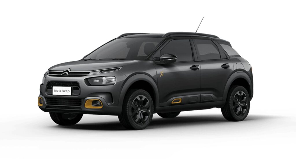 Citroen cactus xseries 22/23 cinza grafito em vista lateral