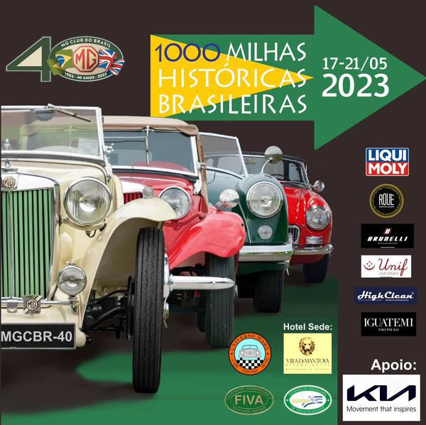 Cartaz oficial da 1000 Milhas Históricas 2023 para rally de carros clássicos 