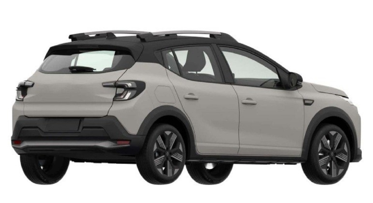 Imagem de patente do novo crossover da Renault que tomará o lugar do Stepway. Ele é visto da diagonal traseira.