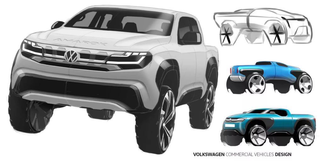 Desenhos da picape Amarok.