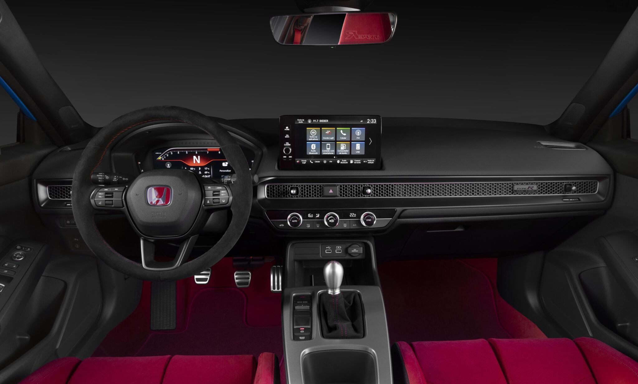 Painel interior do Honda Civic Type R