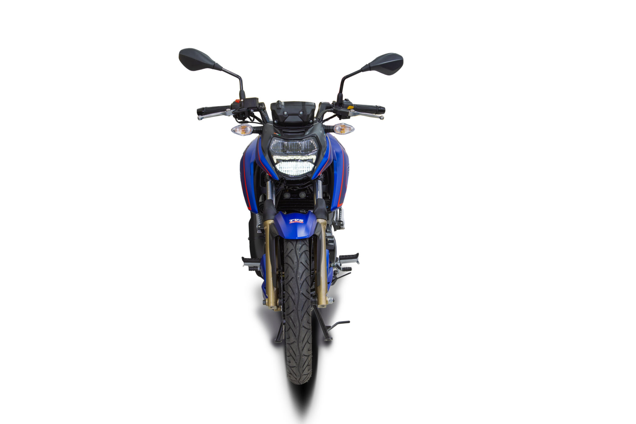 Dafra Apache RTR 200 ABS preta de frente estacionada