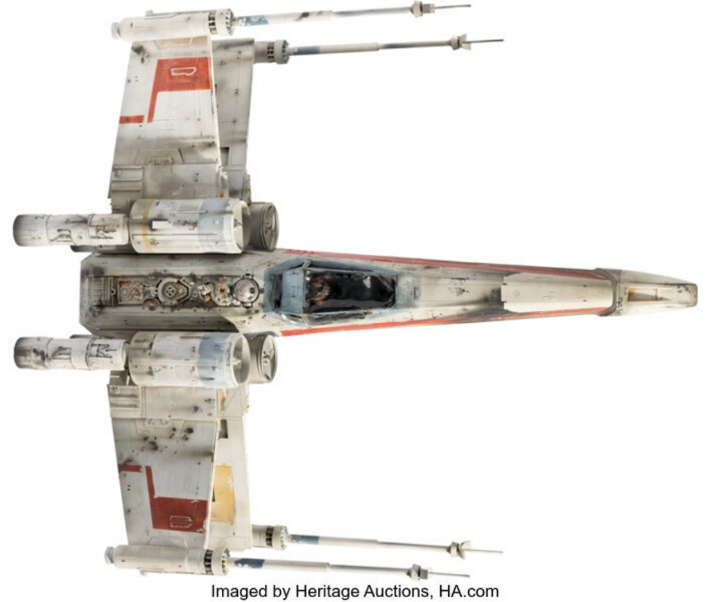 Nave X-Wing, de Star Wars, de cima.