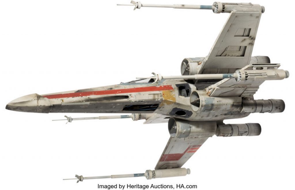 Nave X-Wing, de Star Wars, de lado.