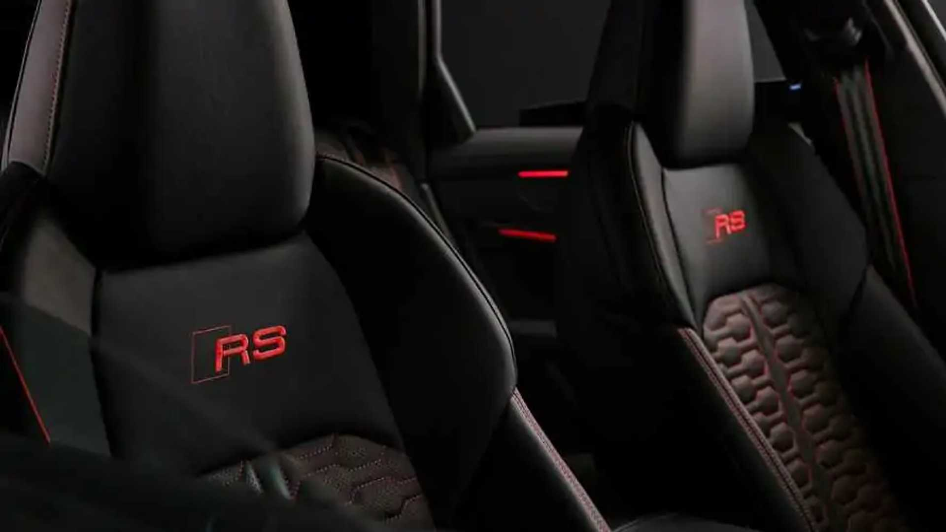 Interior com costuras vermelhas RS do novo Audi rs 6 avant performance